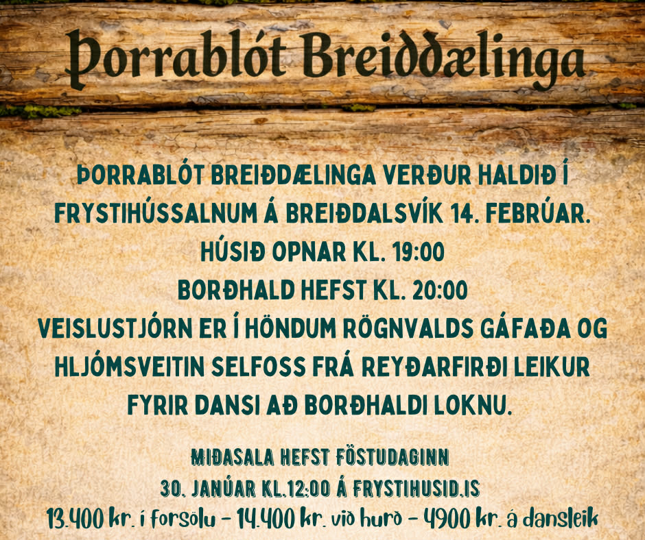 ÞORRABLÓT BREIÐDÆLINGA 2026